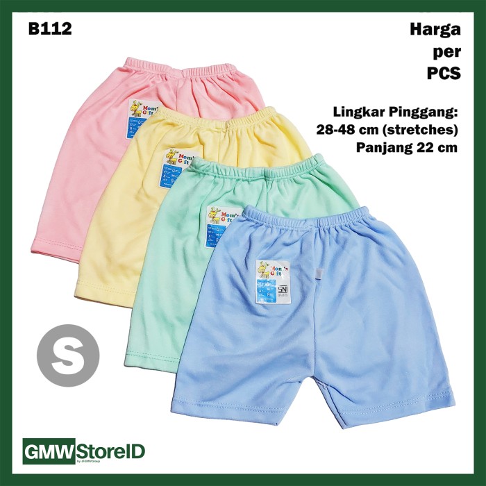 B112 Celana Pendek Bayi S Katun Warna Baby Clothes Lembut Nyaman SNI