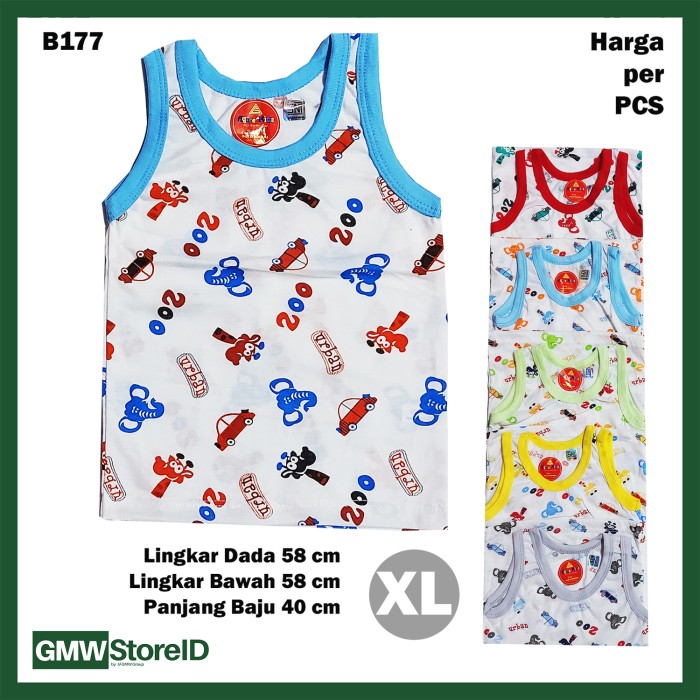 B177 Baju Buntung Bayi Cowok XL Singlet Laki Urban Zoo Baby Agree SNI