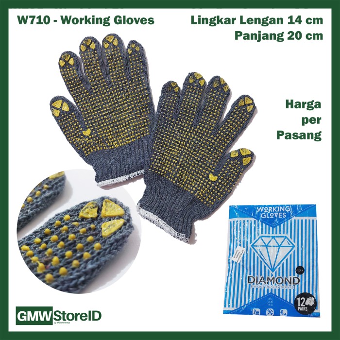 Sarung Tangan Kerja Diamond Antislip Working Safety Glove Murah W710