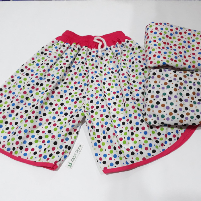 Celana Pendek Wanita Motif Polkadot ada Ban Random W305