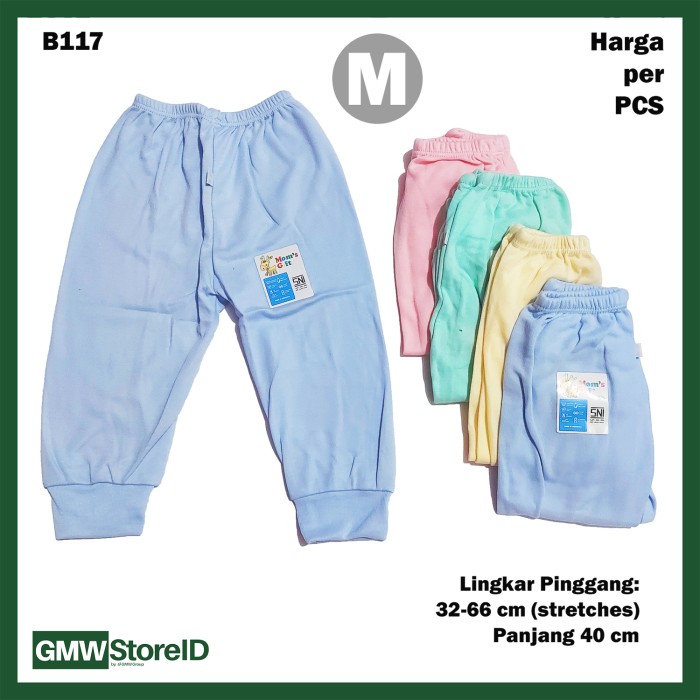 B117 Celana Panjang Bayi M Katun Warna Baby Clothes Lembut Nyaman SNI