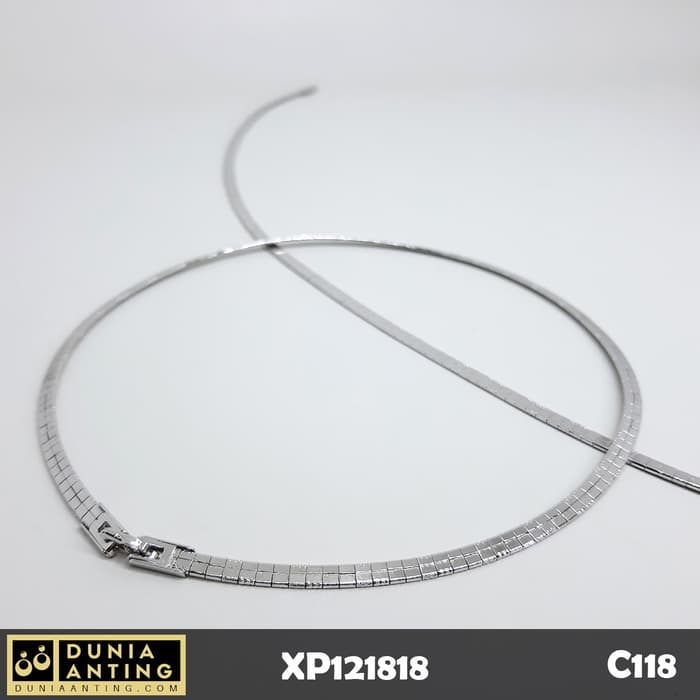 C118 Kalung Rantai Silver Platinum Necklaces Dual Twist Model Imitasi