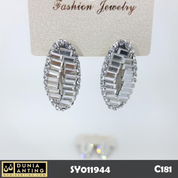 C181 Anting Tusuk Giwang Special Trend Korea Permata Swarovski 3,5cm