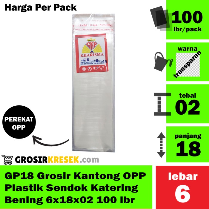 GP18 Grosir Kantong Plastik Sendok Katering OPP Bening 6x18x02 100 lbr