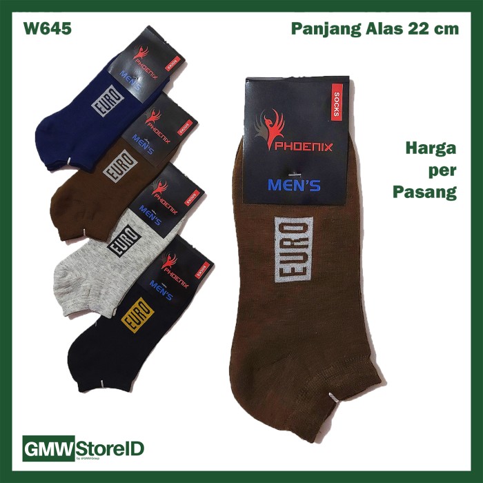 W645 Kaos Kaki Pria Men Socks Dewasa Pendek Warna Cowok Laki-Laki A18