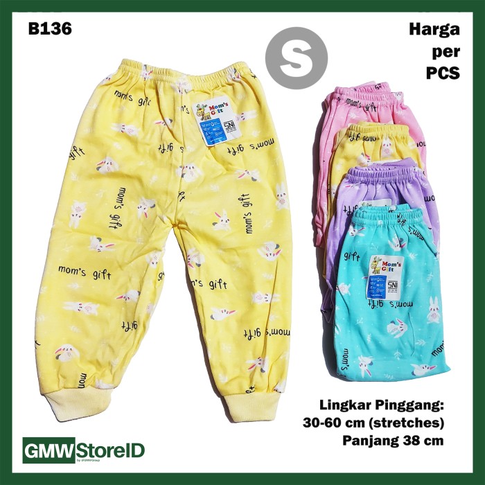 B136 Celana Panjang Bayi Size S Baby Warna Motif Lucu Unisex Murah SNI