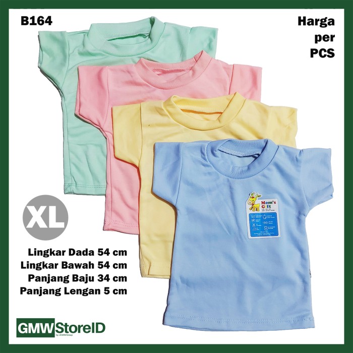 B164 Kaos Oblong Bayi Size XL Halus Baju Cowok Cewek Warna Unisex SNI