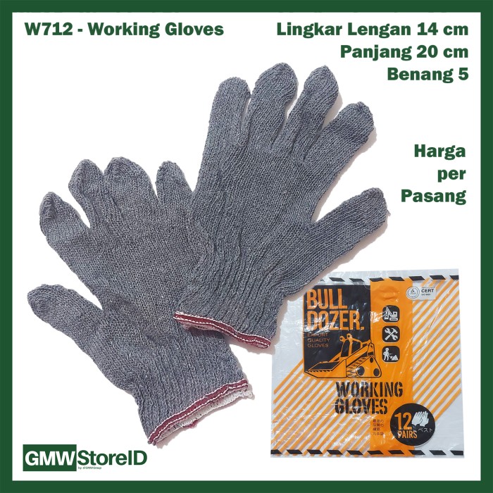 Sarung Tangan Kerja Working Safety Gloves Bulldozer P-5 Murah W712