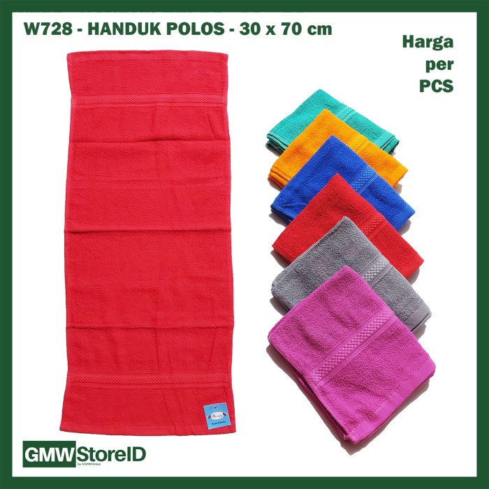 W728 Handuk Polos 30x70cm Kecil Panjang Warna Murah Bath Towel Cloth