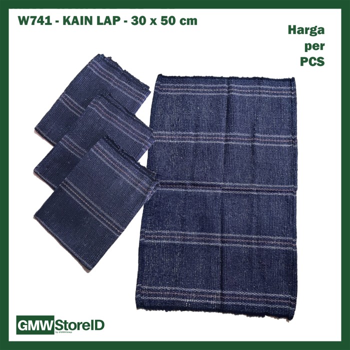 W741 Kain Lap 30 x 50 cm Warna Biru Tua Pel Lantai Cloth Dapur Murah