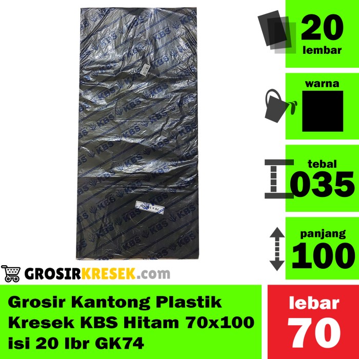 Grosir Kantong Plastik Kresek Sampah KBS Hitam 70x100 isi 20 lbr GK74