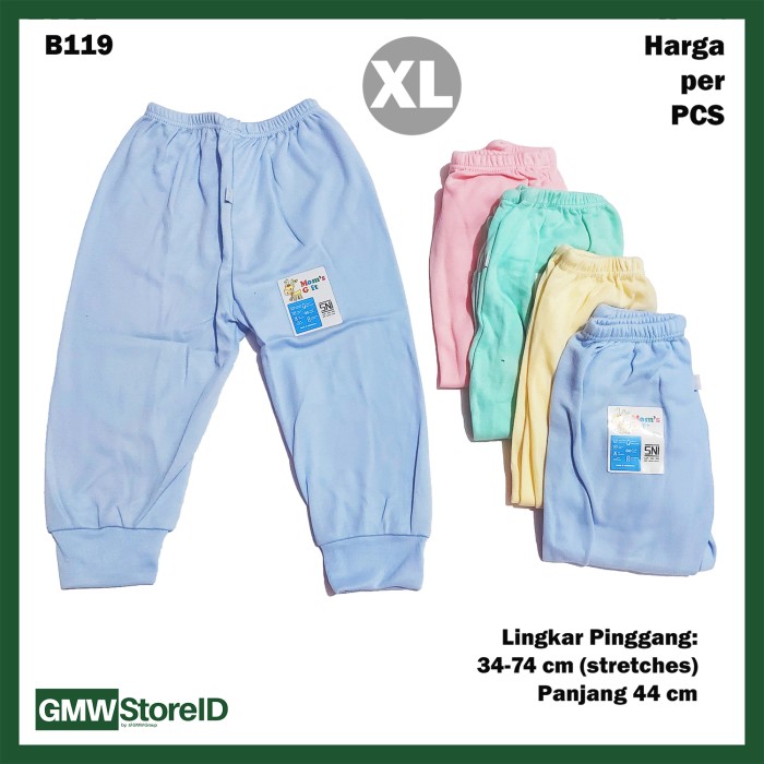 B119 Celana Panjang Bayi XL Katun Warna Baby Clothes Lembut Nyaman SNI