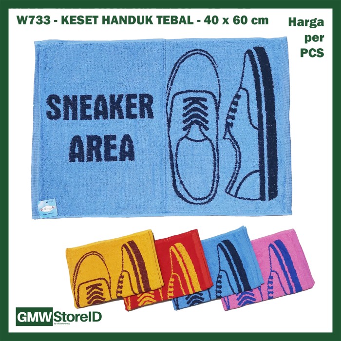 W733 Keset Handuk Bath Mat 40x60cm Sneaker Area Tebal High Quality