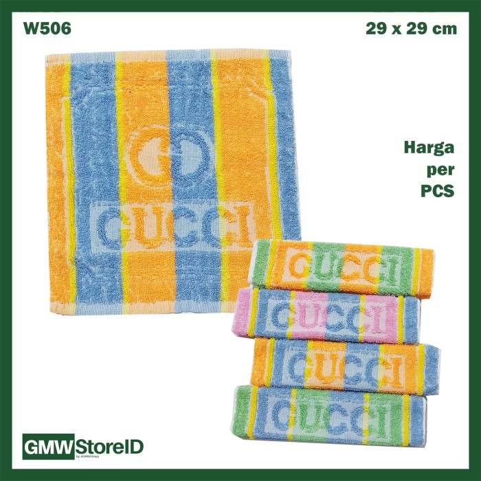 W506 Handuk Sapu Tangan Motif Bagus Kain Persegi Kecil Murah Tipe H18