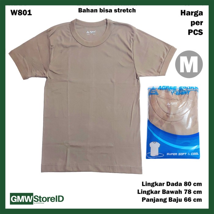 Kaos Oblong Coklat Pria Baju Laki-Laki Brown Agree T-Shirt Men F36