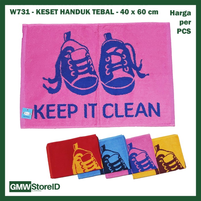 W731 Keset Handuk Bath Mat 40x60cm Keep It Clean Tebal High Quality