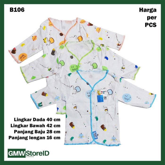 B106 Baju Bayi Lengan Panjang Kancing Katun Laki Boy Baby Clothes SNI