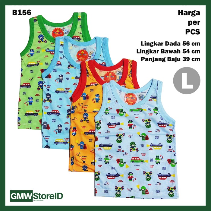 B156 Baju Buntung Bayi Singlet L Cowok Kutungan Warna Laki Boy SNI