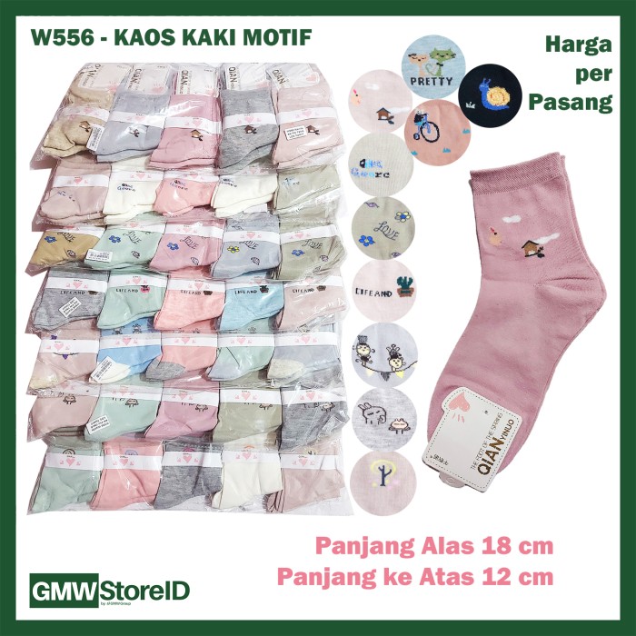 W556 Kaos Kaki Wanita Women Socks Ladies Jari Jempol Murah Tipe E10