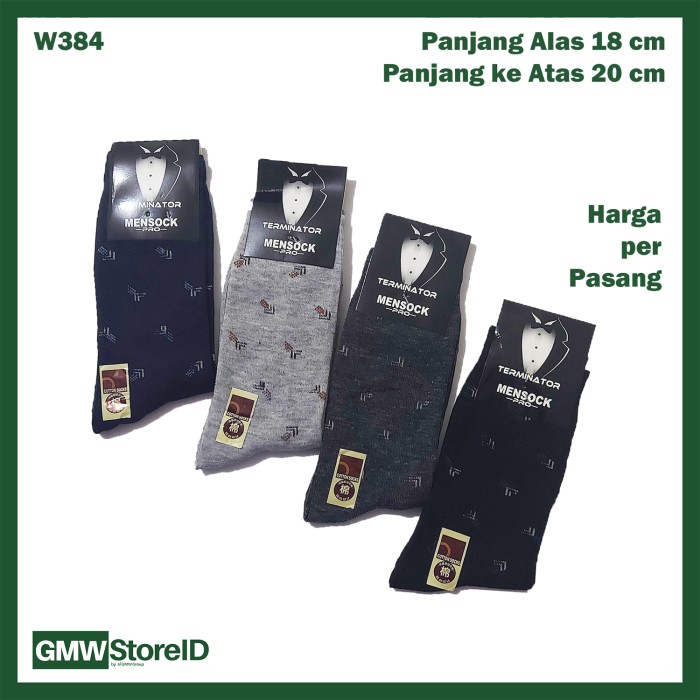 W384 Kaos Kaki Kerja Formal Dewasa Pria Tipe A02 - Men Socks Tebal