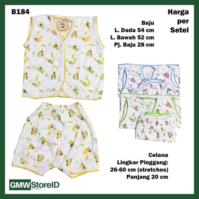 B184 Setelan Bayi Motif Transportasi Baju Buntung Celana Pendek Warna