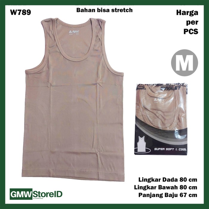 Singlet Coklat Pria Kaos Dalam Cowok Laki-Laki Brown Agree Men F35