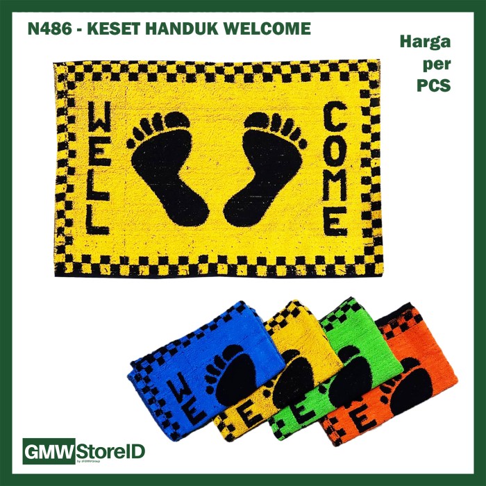 Keset Handuk Welcome Alas Kaki Kamar Mandi Warna Menarik N486