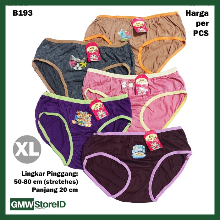 B193 CD Cewek Bayi XL Sablon Lucu Celana Dalam Baby Pants GN Warna SNI