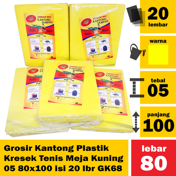 Grosir Kantong Plastik Kresek Tenis Meja Kuning 05 80x100 isi20lb GK68