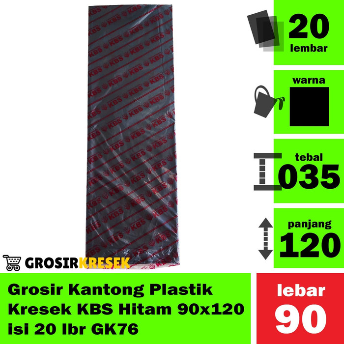 Grosir Kantong Plastik Kresek Sampah KBS Hitam 90x120 isi 20 lbr GK76