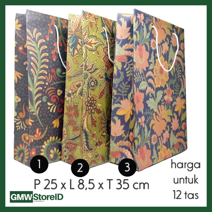 W488 Paper Bag Goodie Bag Halus Tas Souvenir Besar Paperbag Batik