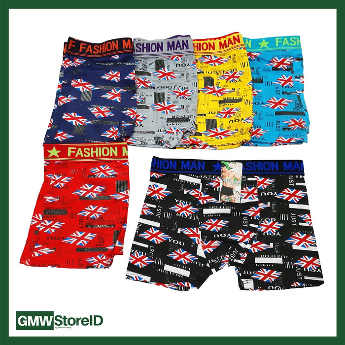 W422 Boxer Cowok Celana Pria Ban Karet Allsize Tipe I04 - Men Motif