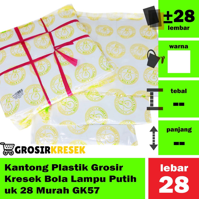 Kantong Plastik Grosir Kresek Bola Lampu Putih uk 28 Murah GK57