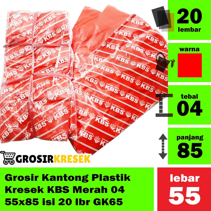 Grosir Kantong Plastik Kresek KBS Merah 04 55x85 isi 20 lbr GK65