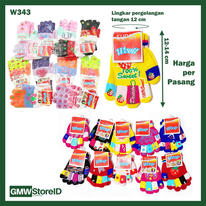 Kaos Tangan Wanita Model dan Motif Random Wooll Gloves FG805-13A W343