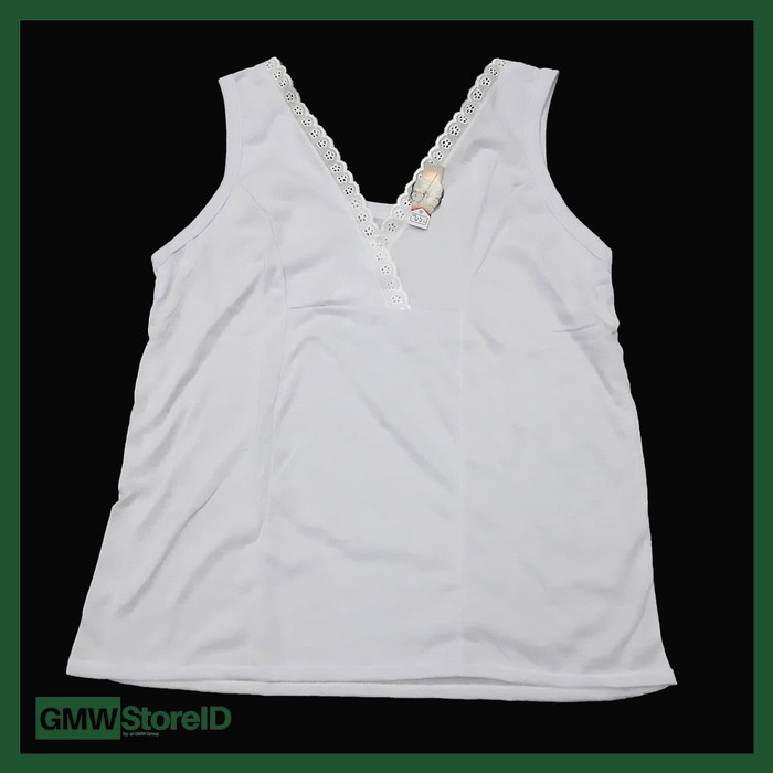 Singlet Kaos Dalam Wanita Katun Leher V Renda Adiler All Size 050 W320