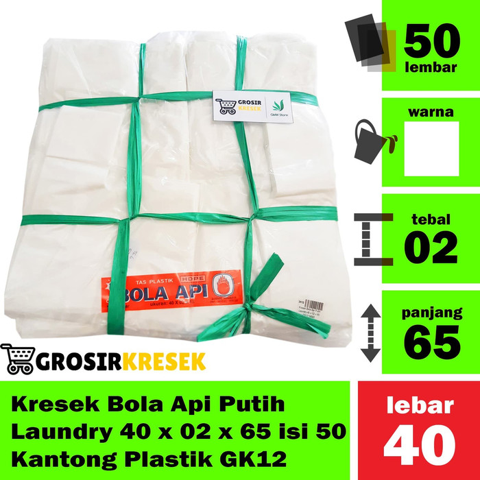 Kantong Plastik Putih 40 65 02 Kresek Bola Api 50 Lbr Grosir 20 GK12