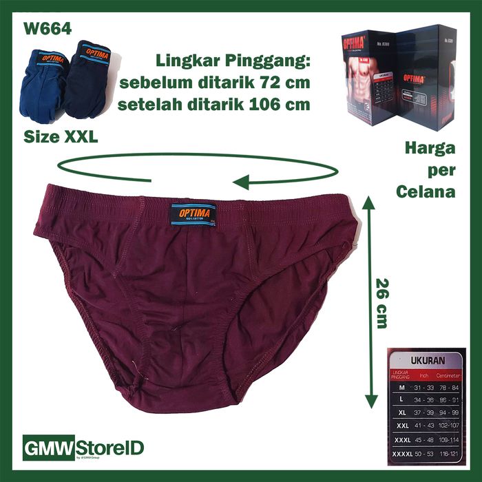 Celana Dalam Pria Optima Jumbo Mens Underwear Laki Big Size Katun I16