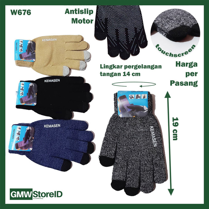 W676 Sarung Tangan Pria Men Premium Gloves Tebal Bahan Antislip B11