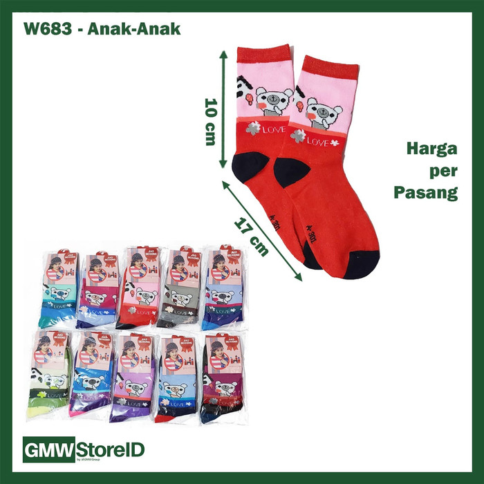 W683 Kaos Kaki Wanita Warna Cewek Remaja School Bahan Nyaman Murah E34