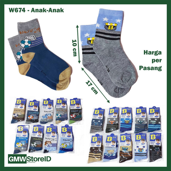 W674 Kaos Kaki Pria Student Socks Men Warna Bahan Nyaman Murah A19