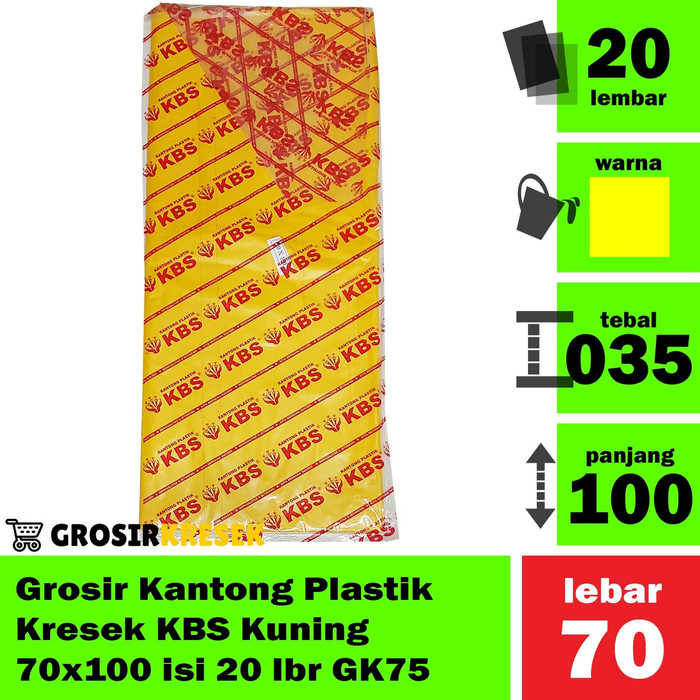 Grosir Kantong Plastik Kresek Sampah KBS Kuning 70x100 isi 20 lbr GK75