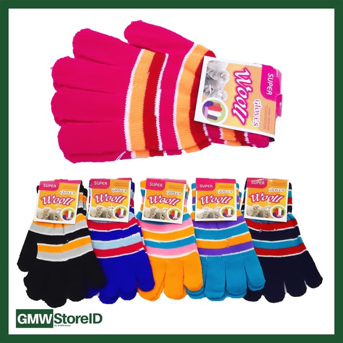 W598 Sarung Tangan Pria Unisex Warna Warni Color Gloves Keren Tipe B05