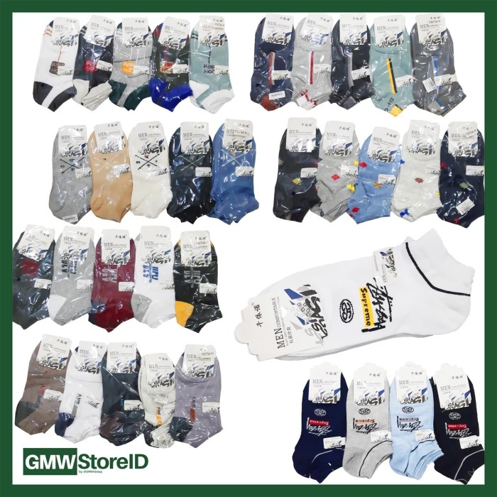 W555 Kaos Kaki Laki Men Socks Pria Motif Warna Bagus Murah Tipe A14