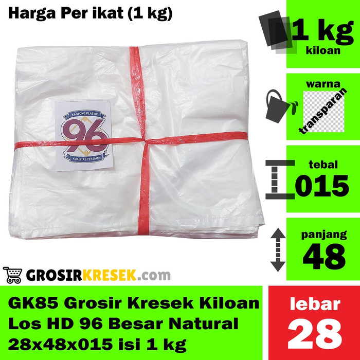 GK85 Grosir Kresek Kiloan Los HD 96 Besar Natural 28x48x015 isi 1 kg