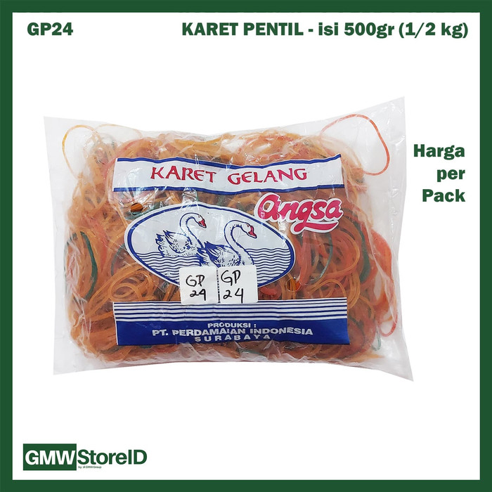 GP24 Grosir Karet Gelang Pentil Kiloan DUA ANGSA isi 500 gram 1/2 kg